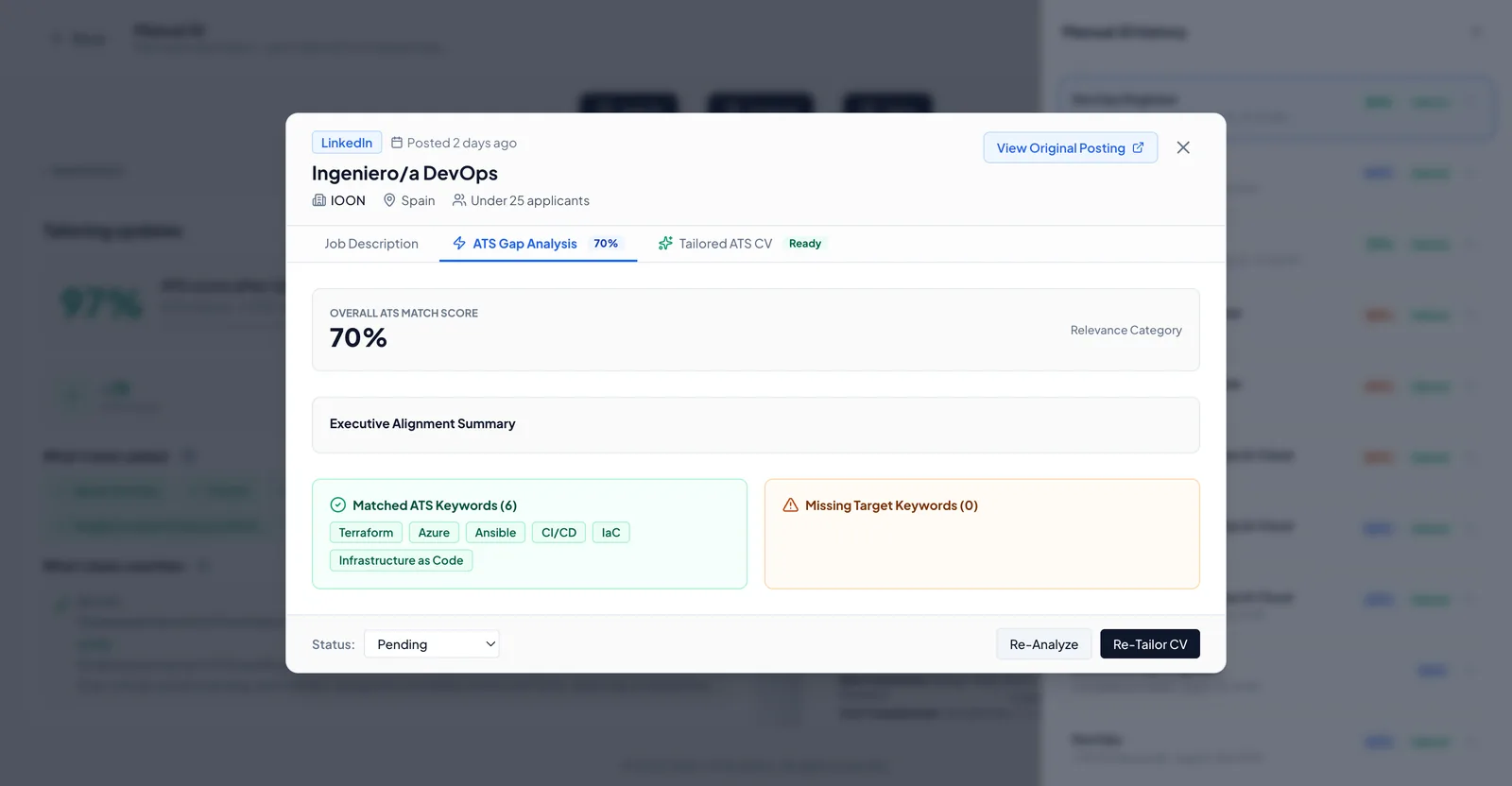 Master CV editor with live page preview